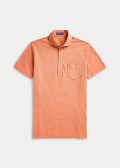 Ralph Lauren Washed Piqué Polo Shirt Herre Danmark (MADVC6795)